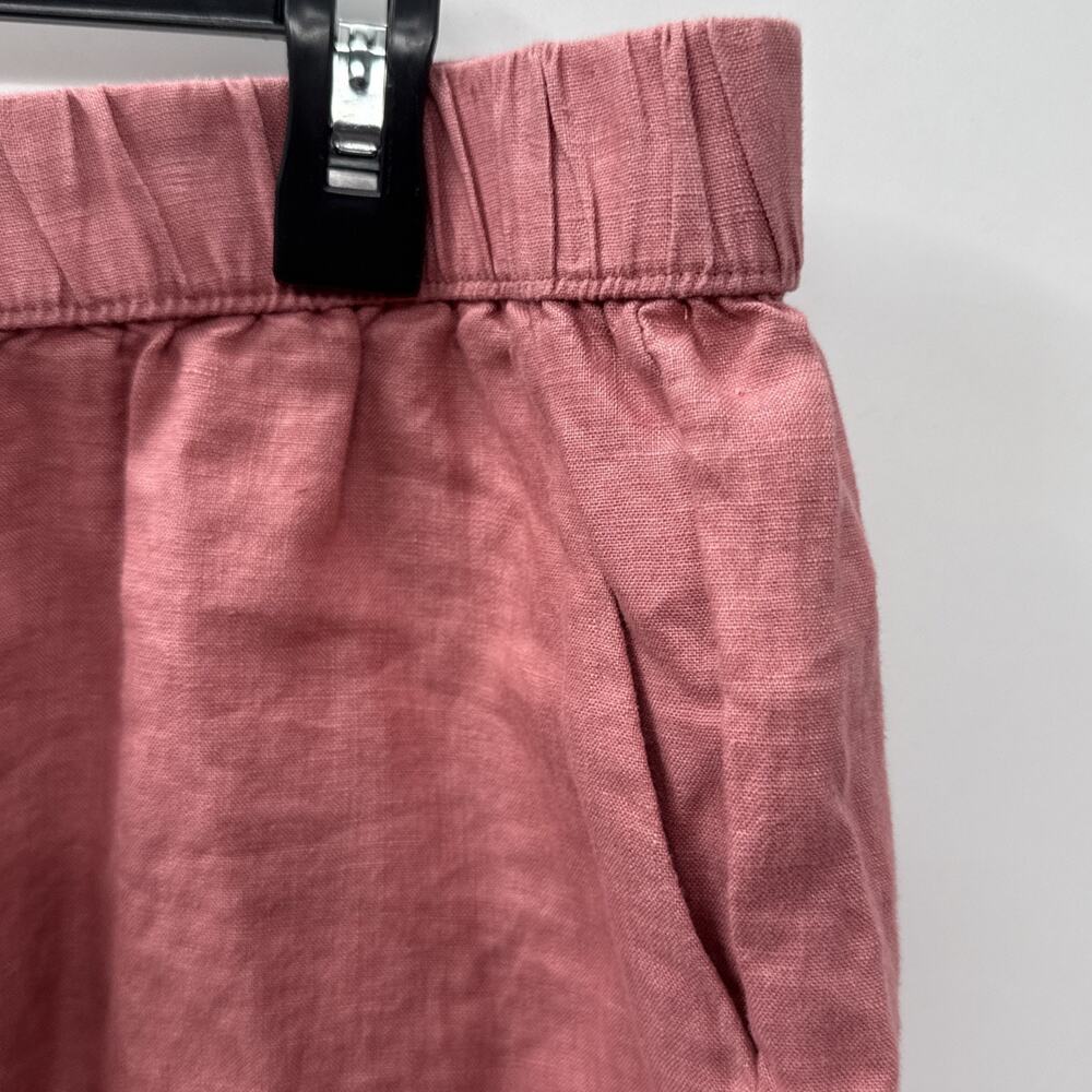 Philosophy 100% Linen Pull On Shorts Womens XL Pink Elastic Waist Casual Summer - Picture 4 of 12